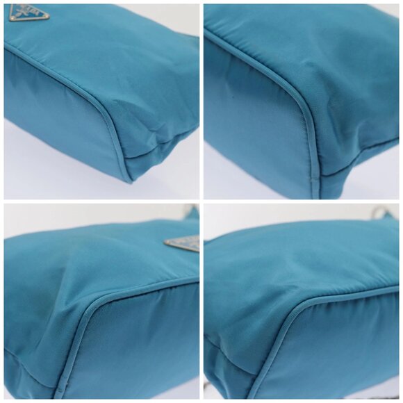PRADA Chain Shoulder Bag Nylon Light Blue Auth 80225 - Picture 14 of 16